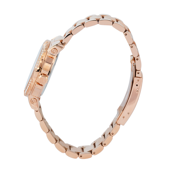 Jam Tangan Alexandre Christie Collection AC 9205 BFBRGGNDR Women Green Dial Rose Gold Stainless Steel Strap