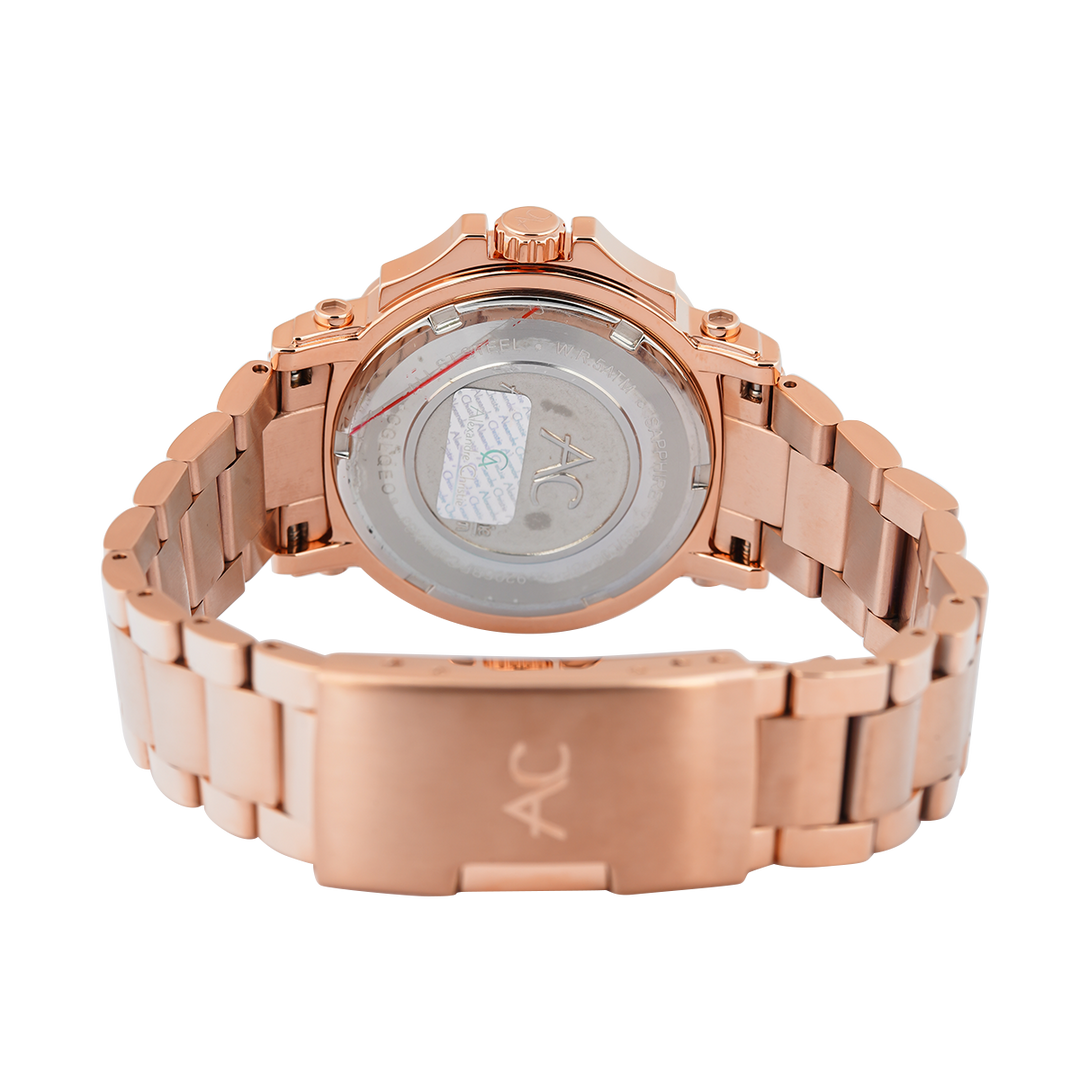 Jam Tangan Alexandre Christie Collection AC 9205 BFBRGLNDR Women Rose Gold Dial Rose Gold Stainless Steel Strap