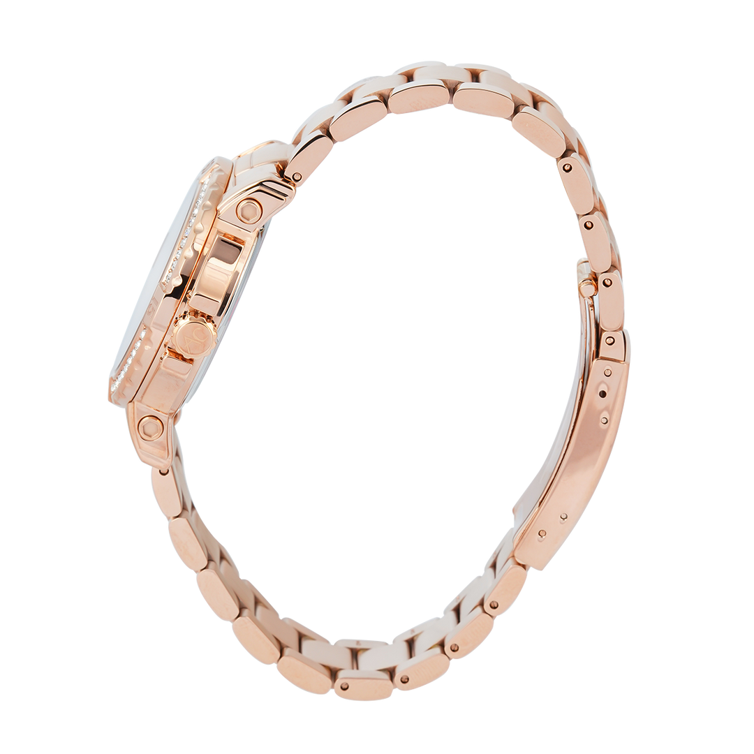 Jam Tangan Alexandre Christie Collection AC 9205 BFBRGREDR Women Red Dial Rose Gold Stainless Steel Strap