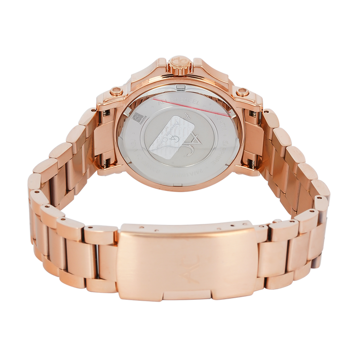 Jam Tangan Alexandre Christie Collection AC 9205 BFBRGREDR Women Red Dial Rose Gold Stainless Steel Strap