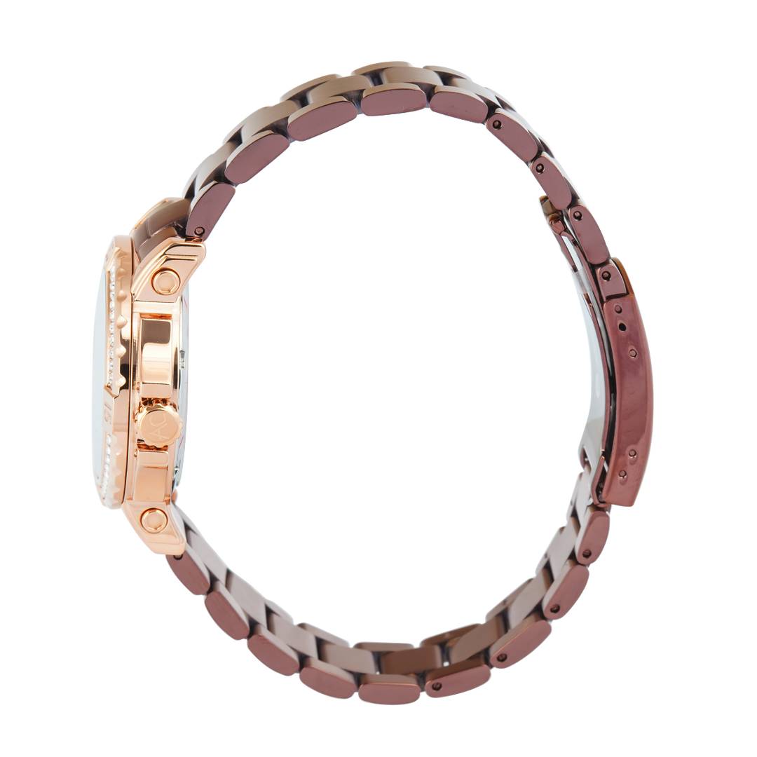Jam Tangan Alexandre Christie Collection AC 9205 BFBROBODR1 Women Brown Dial Brown Stainless Steel Strap
