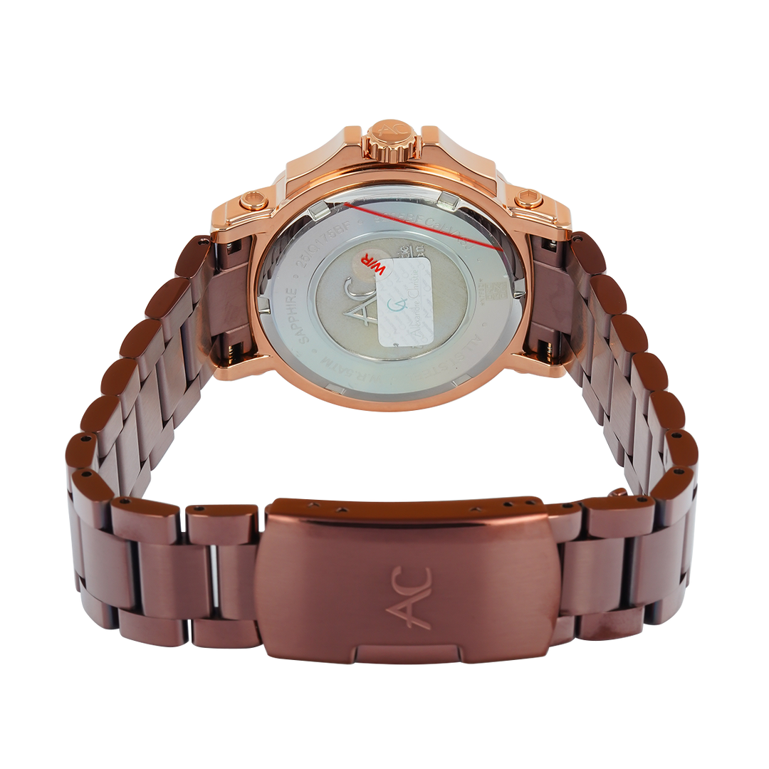 Jam Tangan Alexandre Christie Collection AC 9205 BFBROBODR1 Women Brown Dial Brown Stainless Steel Strap