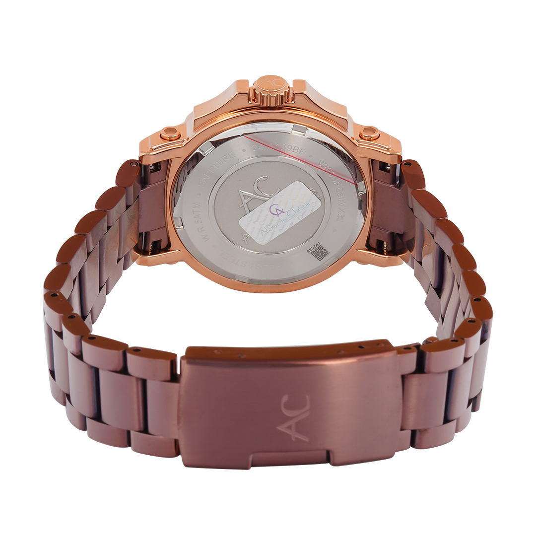 Jam Tangan Alexandre Christie Collection AC 9205 BFBROBODR Women Brown Dial Brown Stainless Steel Strap