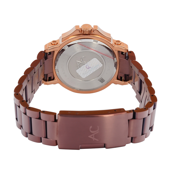 Jam Tangan Alexandre Christie Collection AC 9205 BFBROBODR Women Brown Dial Brown Stainless Steel Strap