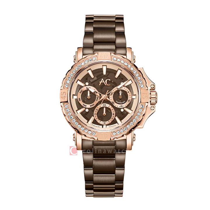 Jam Tangan Alexandre Christie Collection AC 9205 BFBROBODR Women Brown Dial Brown Stainless Steel Strap