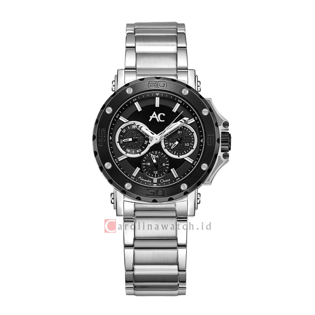 Jam Tangan Alexandre Christie AC 9205 BFBTBBA Women Black Dial Stainless Steel Strap