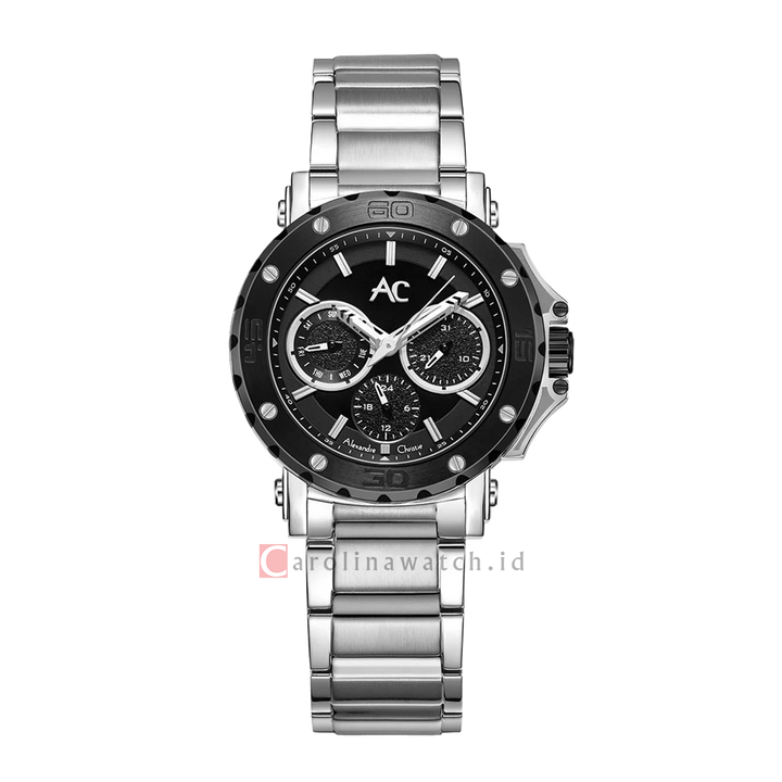 Jam Tangan Alexandre Christie AC 9205 BFBTBBA Women Black Dial Stainless Steel Strap