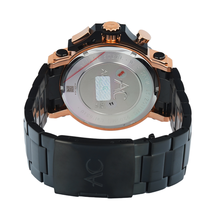 Jam Tangan Alexandre Christie AC 9205 MCBBRBA Men Black Dial Black Stainless Steel Strap