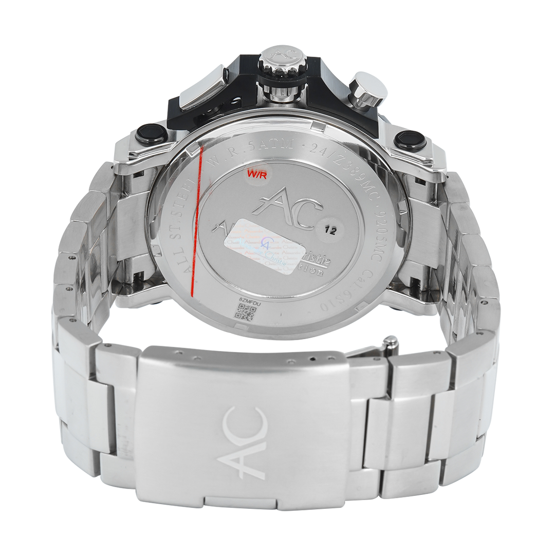 Jam Tangan Alexandre Christie AC 9205 MCBTBBA Men Black Dial Stainless Steel Strap