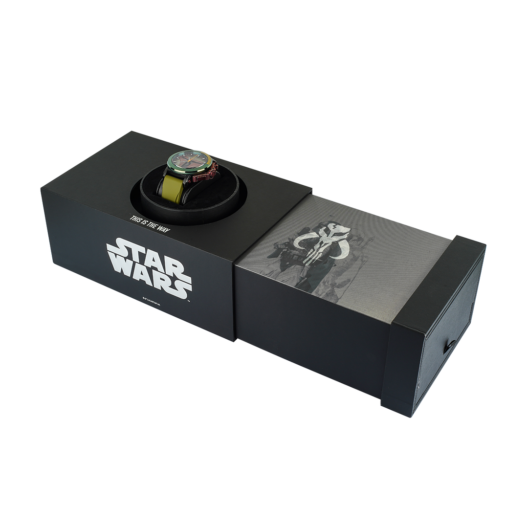 Jam Tangan Alexandre Christie X Star Wars AC 9205 MCRBF1 Men Boba Fett Edition Analog Dial Green Rubber Strap Limited Edition