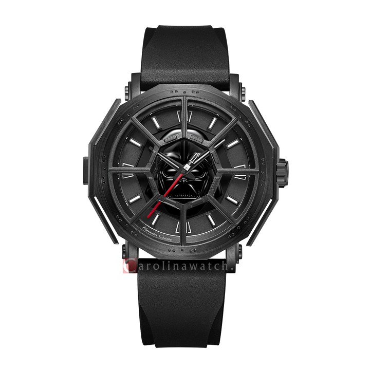 Jam Tangan Alexandre Christie AC 9205 MHRDV1 Men Darth Vader Star Wars Black Dial Black Premium Rubber Strap Strap Limited Edition
