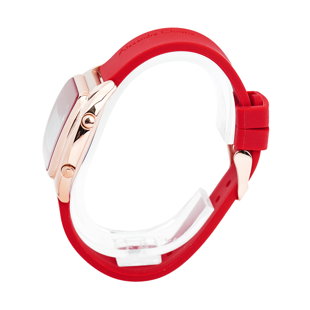 Jam Tangan Alexandre Christie Digi AC 9335 LHRRGRE Women Digital Dial Red Rubber Strap