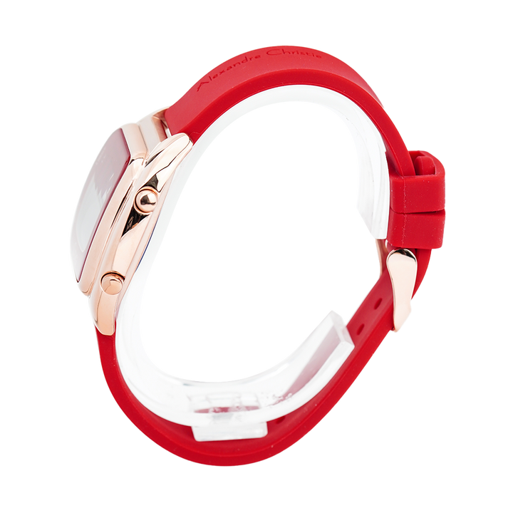 Jam Tangan Alexandre Christie Digi AC 9335 LHRRGRE Women Digital Dial Red Rubber Strap