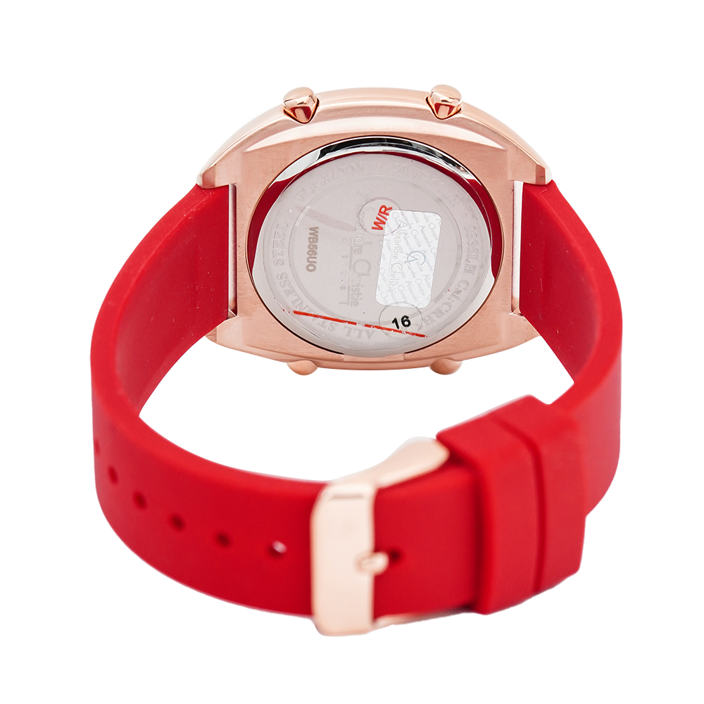 Jam Tangan Alexandre Christie Digi AC 9335 LHRRGRE Women Digital Dial Red Rubber Strap