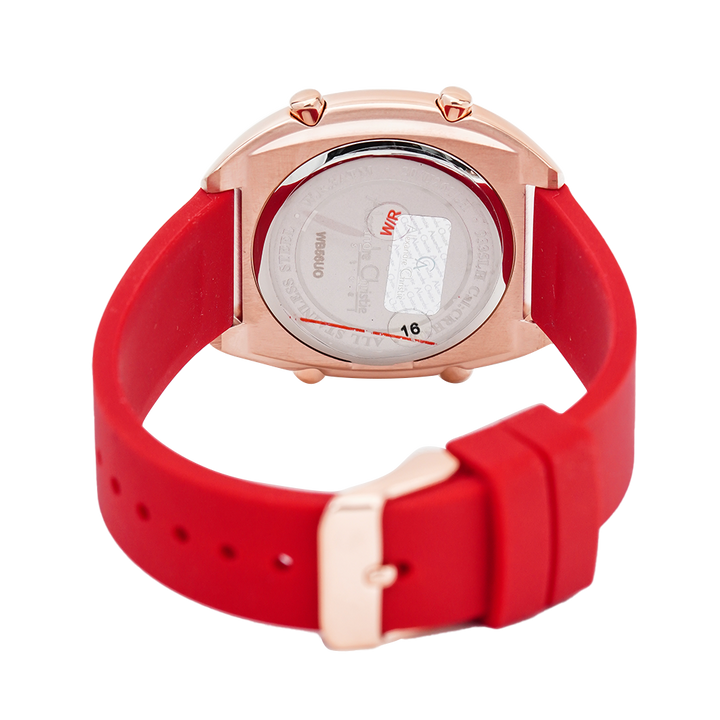 Jam Tangan Alexandre Christie Digi AC 9335 LHRRGRE Women Digital Dial Red Rubber Strap