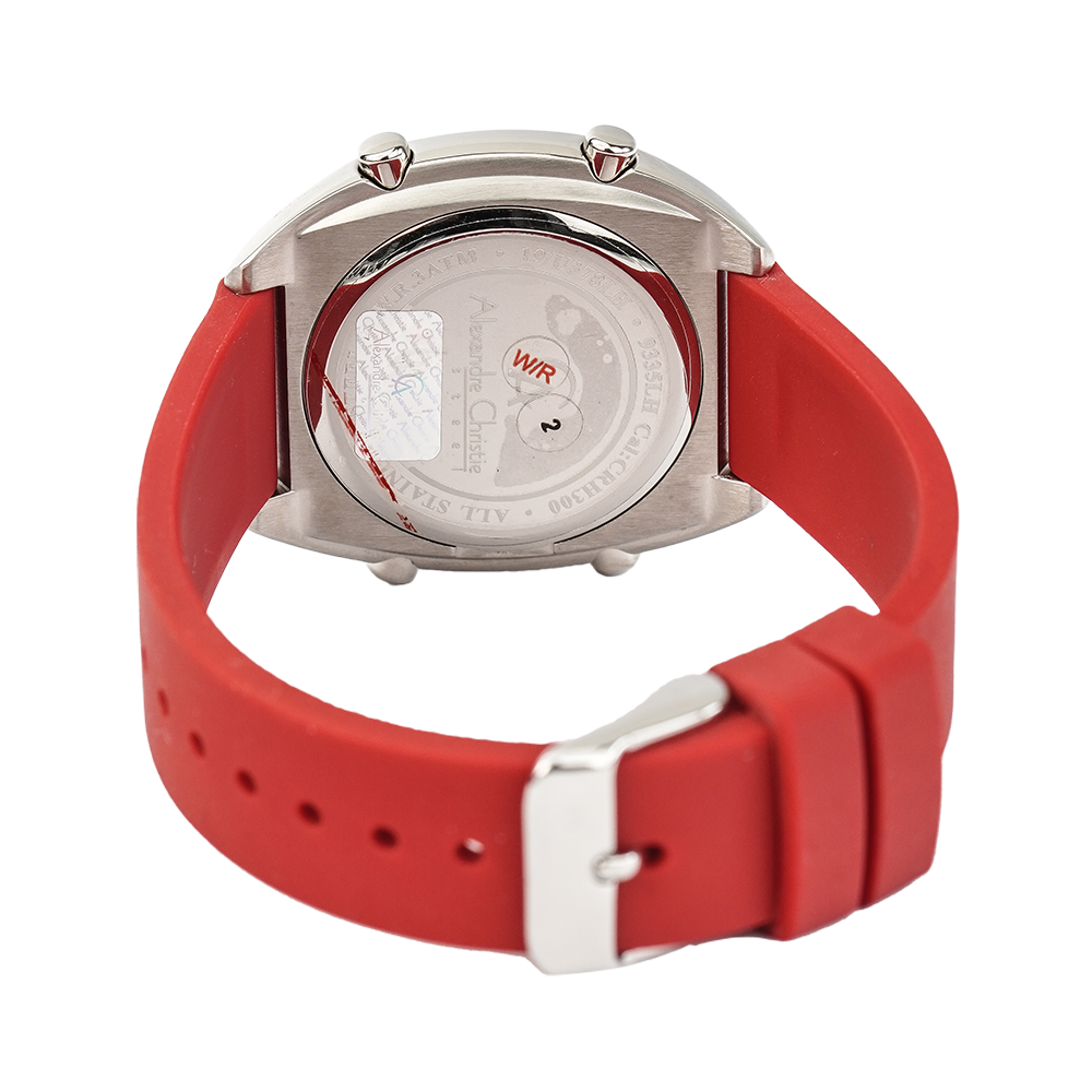 Jam Tangan Alexandre Christie Digi AC 9335 LHRSSRE Women Digital Dial Red Rubber Strap