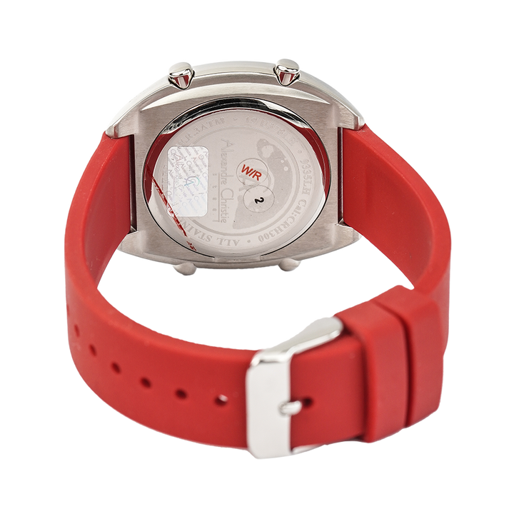 Jam Tangan Alexandre Christie Digi AC 9335 LHRSSRE Women Digital Dial Red Rubber Strap