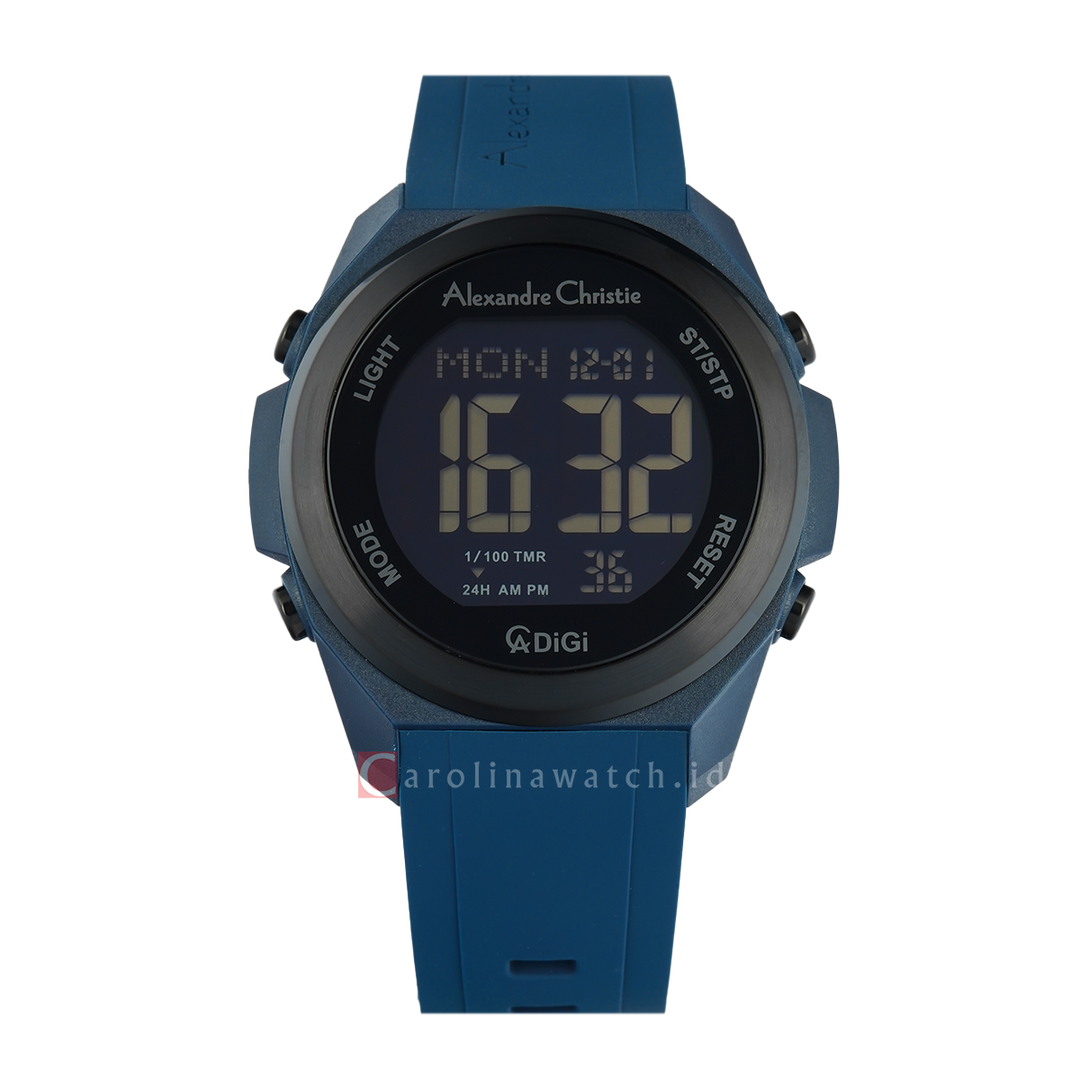 Jam Tangan Alexandre Christie DIGI AC 9342 MHRIPBABU Men Digital Dial Blue Rubber Strap