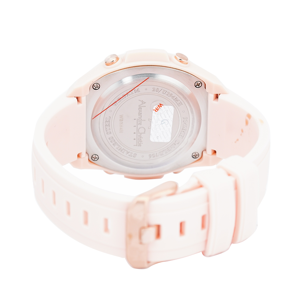 Jam Tangan Alexandre Christie DIGI AC 9342 MHRRGBAPN Men Digital Dial Pink Rubber Strap