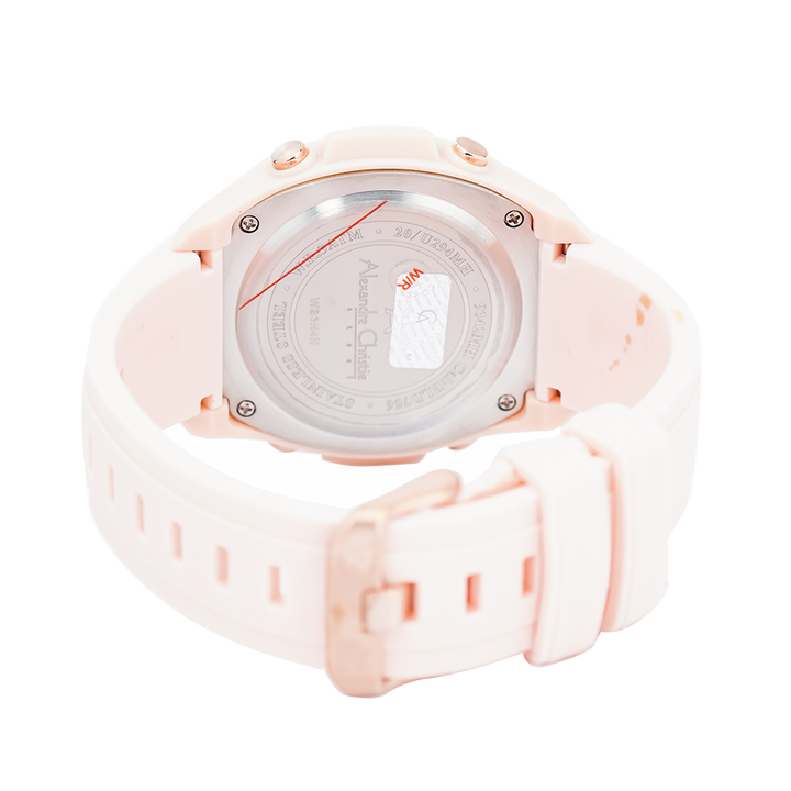 Jam Tangan Alexandre Christie DIGI AC 9342 MHRRGBAPN Men Digital Dial Pink Rubber Strap