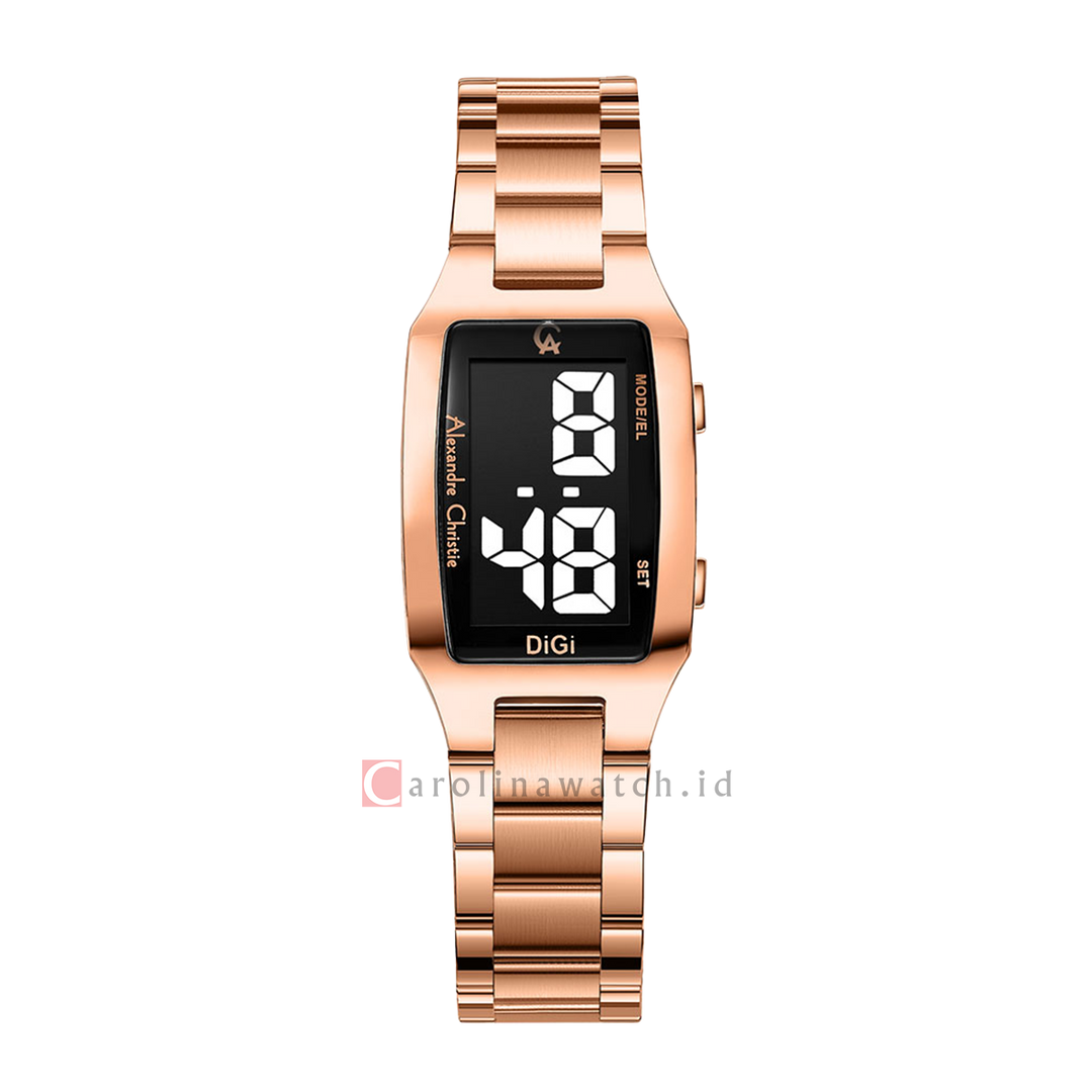 Jam Tangan Alexandre Christie AC 9345 LHBRGBA Women Digital Dial Rose Gold Stainless Steel Strap