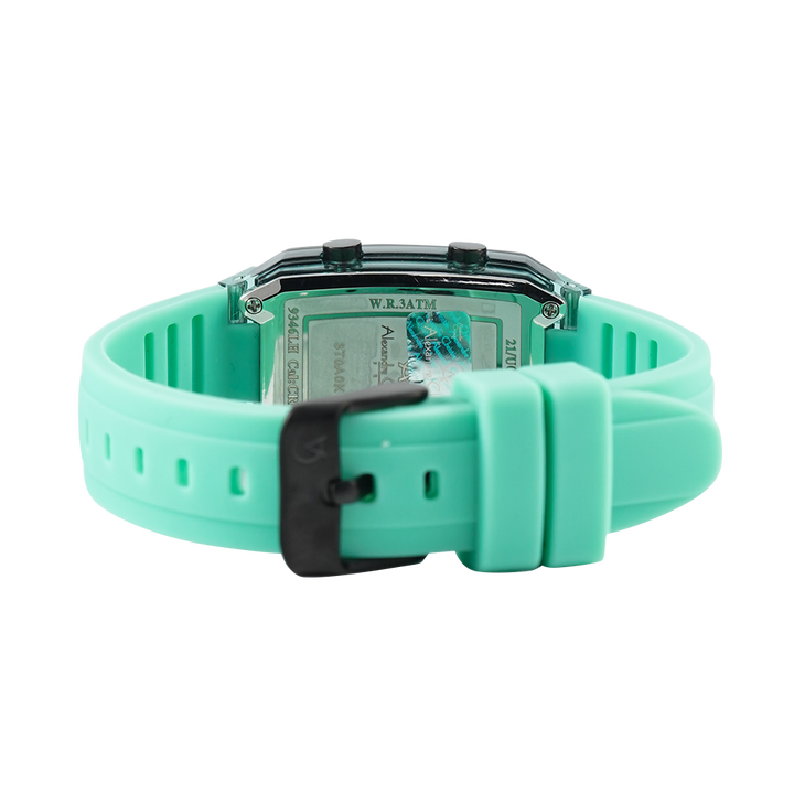 Jam Tangan Alexandre Christie Digi AC 9346 LHRIPBAGN Women Digital Dial Light Green Rubber Strap