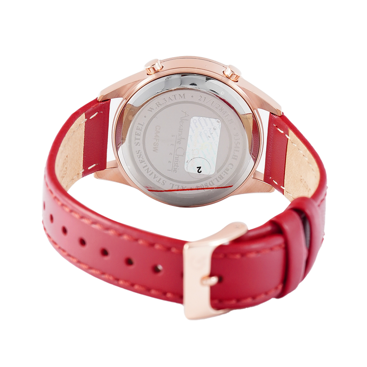 Jam Tangan Alexandre Christie Digi AC 9354 LHLRGBARE Women Digital Dial Red Leather Strap