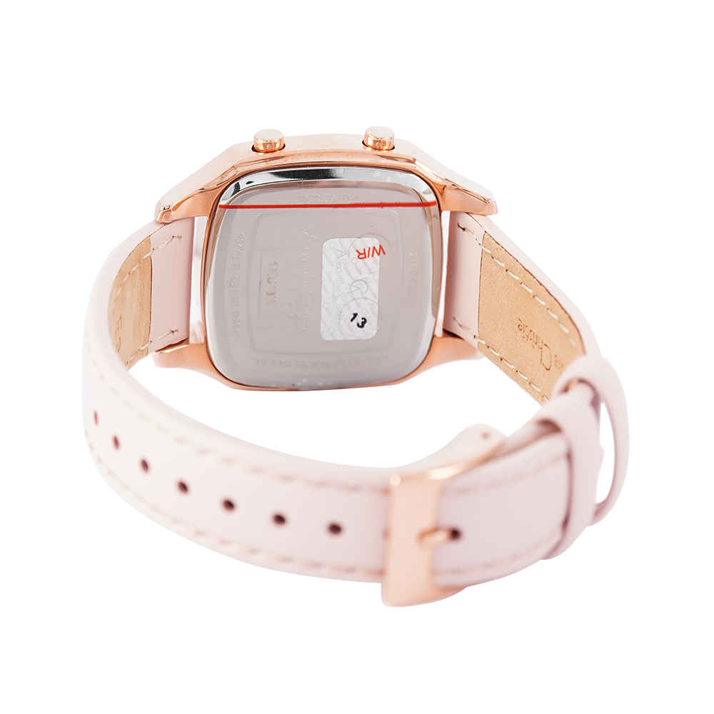 Jam Tangan Alexandre Christie Digi AC 9355 LHLRGBALK Women Digital Dial Light Pink Leather Strap