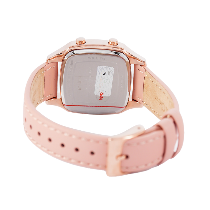 Jam Tangan Alexandre Christie Digi AC 9355 LHLRGBAPN Women Digital Dial Pink Leather Strap