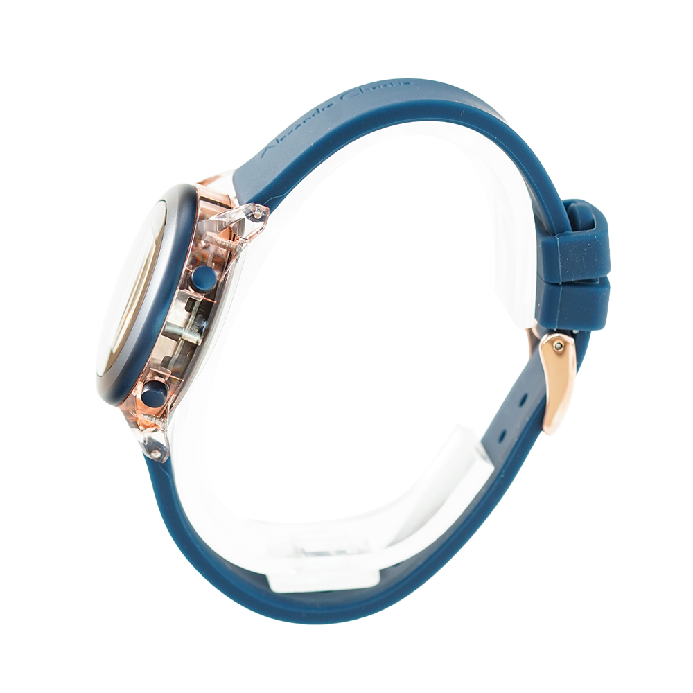 Jam Tangan Alexandre Christie AC 9358 LHRRGBABU Women Digital Dial Blue Rubber Strap