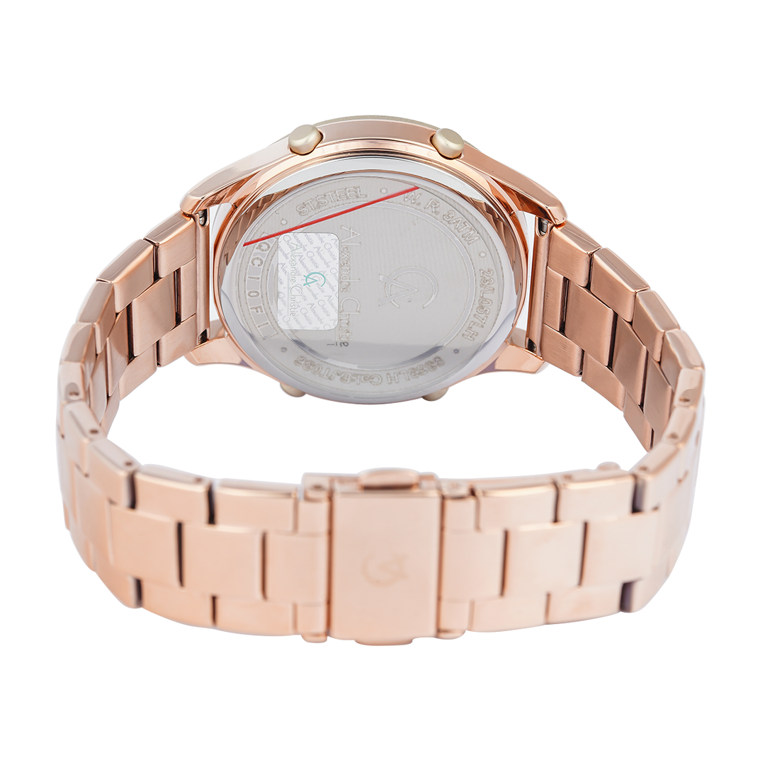 Jam Tangan Alexandre Christie DIGI AC 9363 LHBRGGRBA Women Digital Dial Rose Gold Stainless Steel Strap