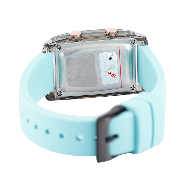 Jam Tangan Alexandre Christie AC 9366 LHRIPBALB Women Digital Dial Light Blue Rubber Strap