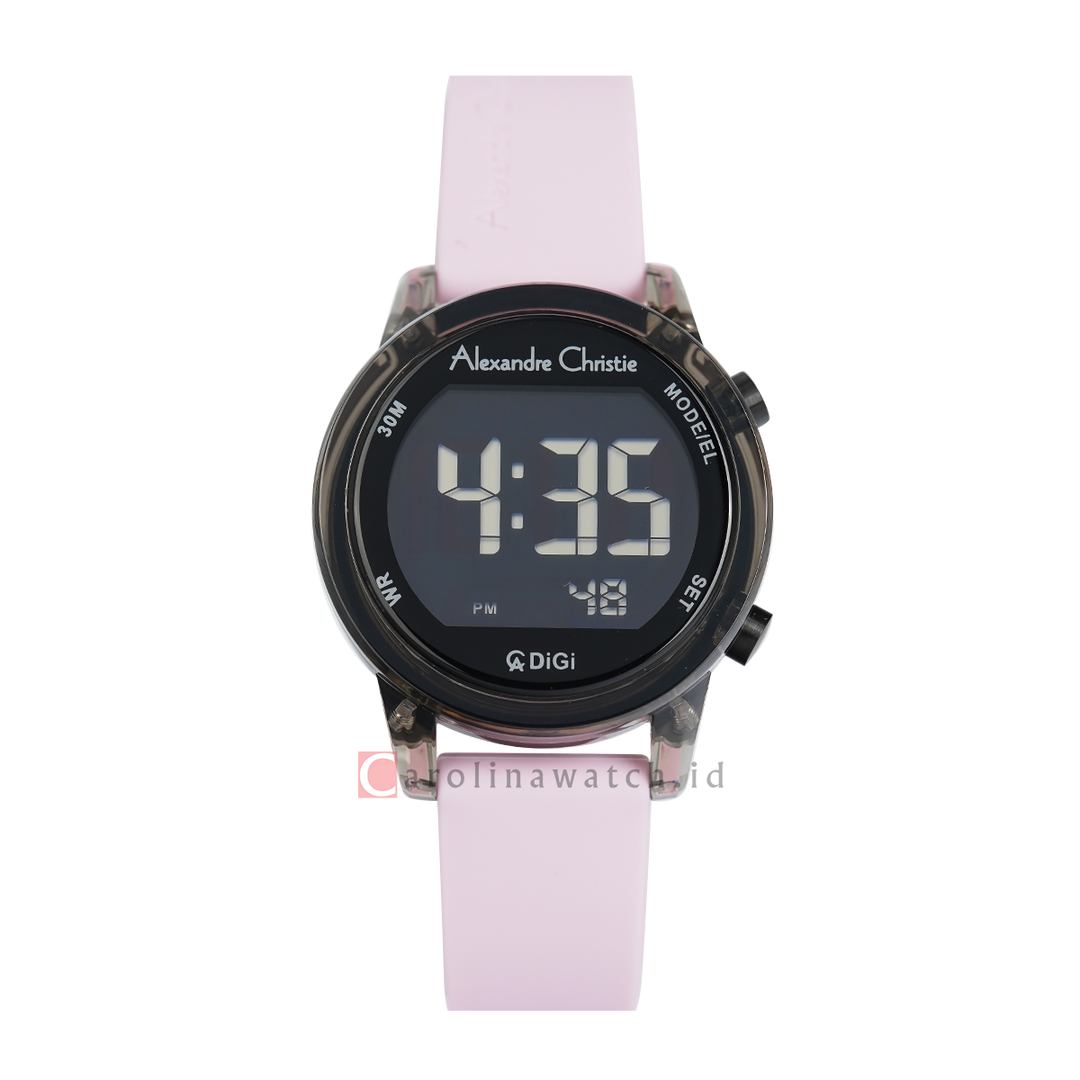 Jam Tangan Alexandre Christie Digi AC 9368 LHRIPBAPN Women Digital Dial Light Purple Rubber Strap