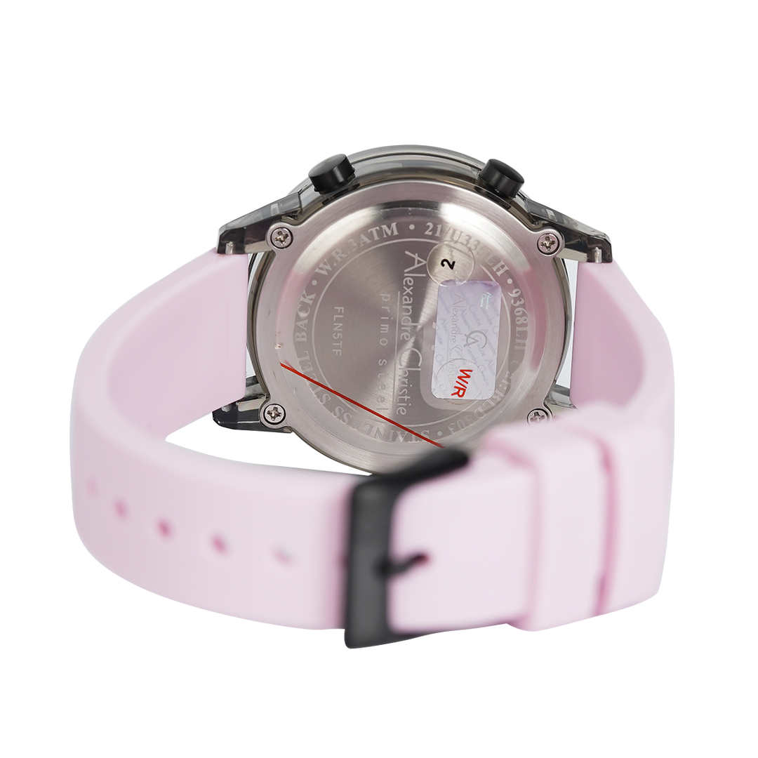 Jam Tangan Alexandre Christie Digi AC 9368 LHRIPBAPN Women Digital Dial Light Purple Rubber Strap