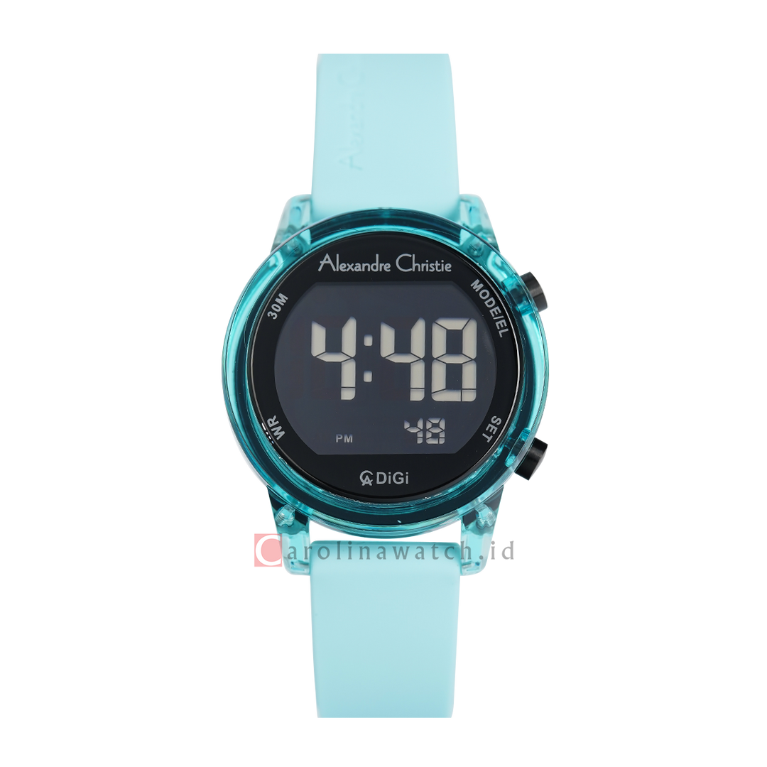 Jam Tangan Alexandre Christie Digi AC 9368 LHRLBBA Women Digital Dial Aqua Rubber Strap