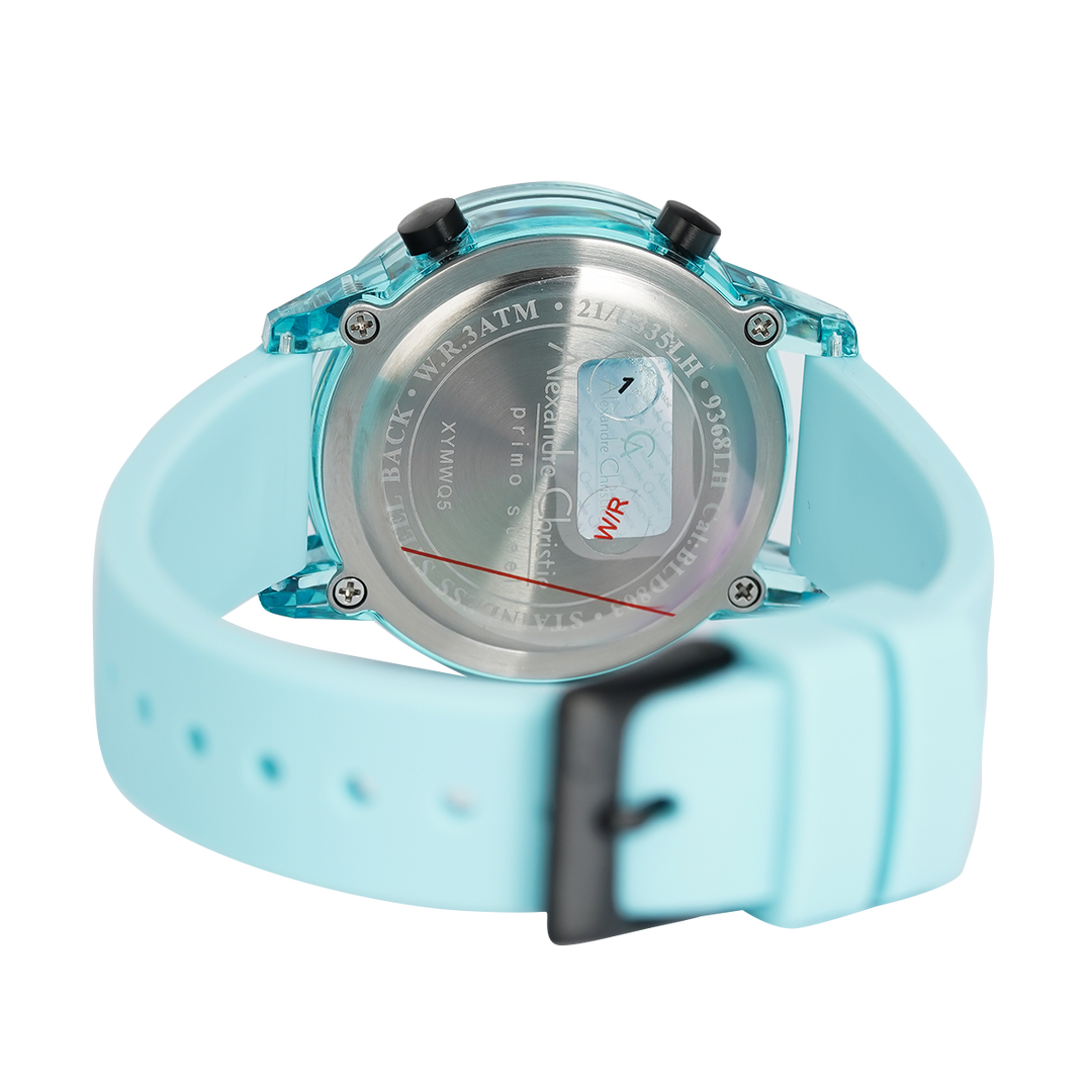 Jam Tangan Alexandre Christie Digi AC 9368 LHRLBBA Women Digital Dial Aqua Rubber Strap