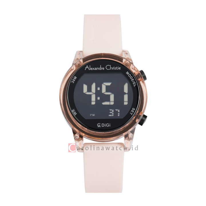 Jam Tangan Wanita Alexandre Christie Digi AC 9368 LHRLKBA Digital Dial Beige Rubber Strap