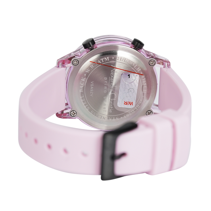 Jam Tangan Alexandre Christie Digi AC 9368 LHRPNBA Women Digital Dial Light Purple Rubber Strap