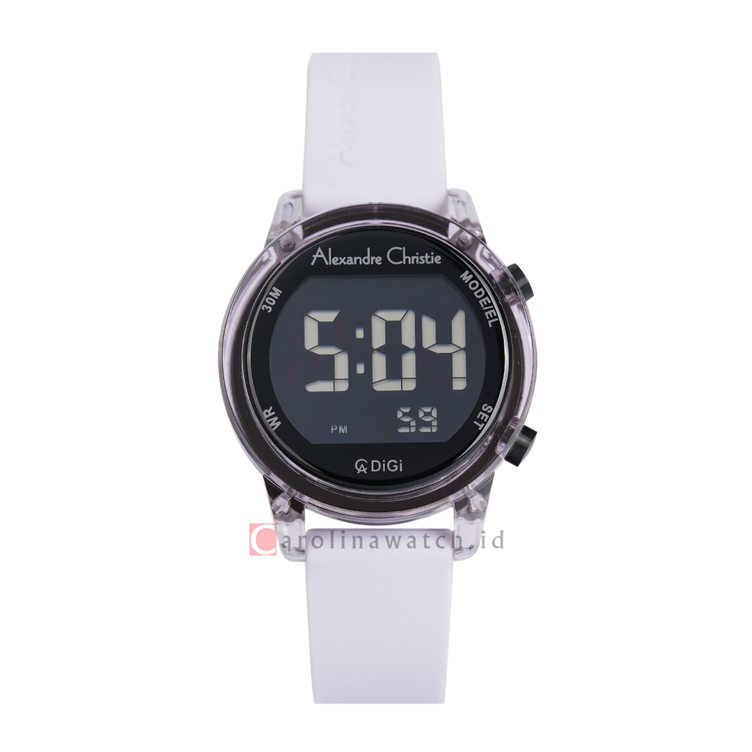 Jam Tangan Alexandre Christie Digi AC 9368 LHRPUBA Women Digital Dial Light Purple Rubber Strap