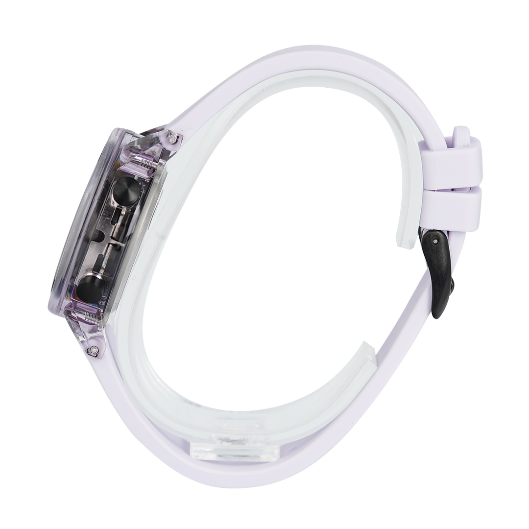 Jam Tangan Alexandre Christie Digi AC 9368 LHRPUBA Women Digital Dial Light Purple Rubber Strap
