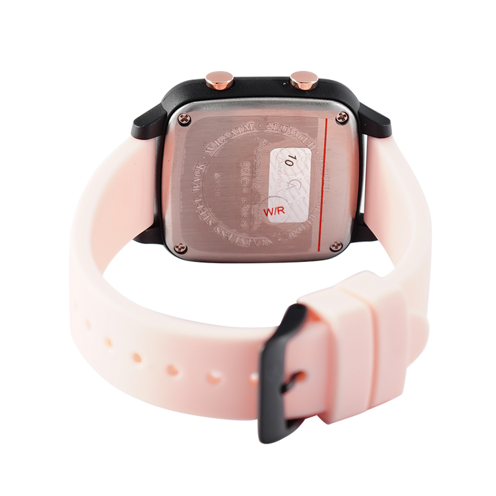 Jam Tangan Alexandre Christie AC 9369 LHRIPBAPN Women Digital Dial Pink Rubber Strap