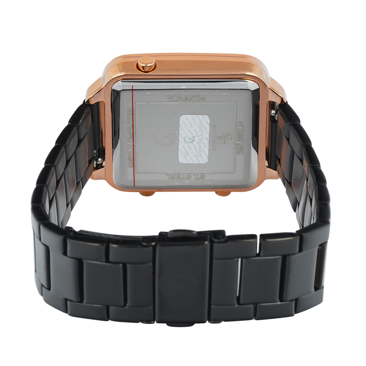 Jam Tangan Alexandre Christie DIGI AC 9381 LHBBRBA Women Digital Dial Black Stainless Steel Strap Extra Genuine Leather Strap
