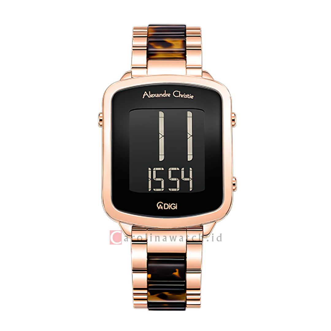 Jam Tangan Alexandre Christie DIGI AC 9381 LHBRGBABO Women Digital Dial Dual Tone Stainless Steel Strap