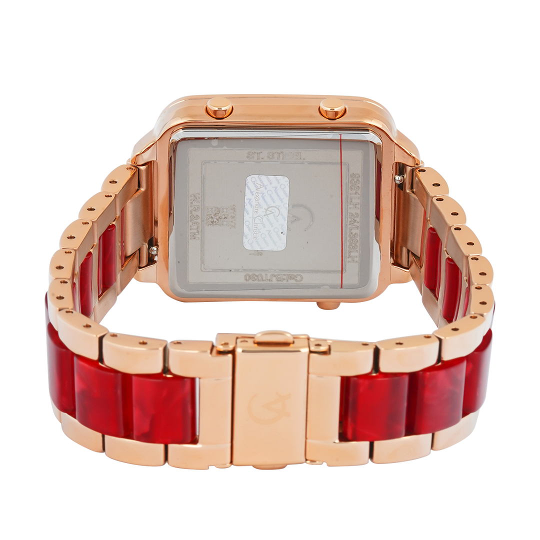 Jam Tangan Alexandre Christie DIGI AC 9381 LHBRGBADR Women Digital Dial Dual Tone Stainless Steel Strap