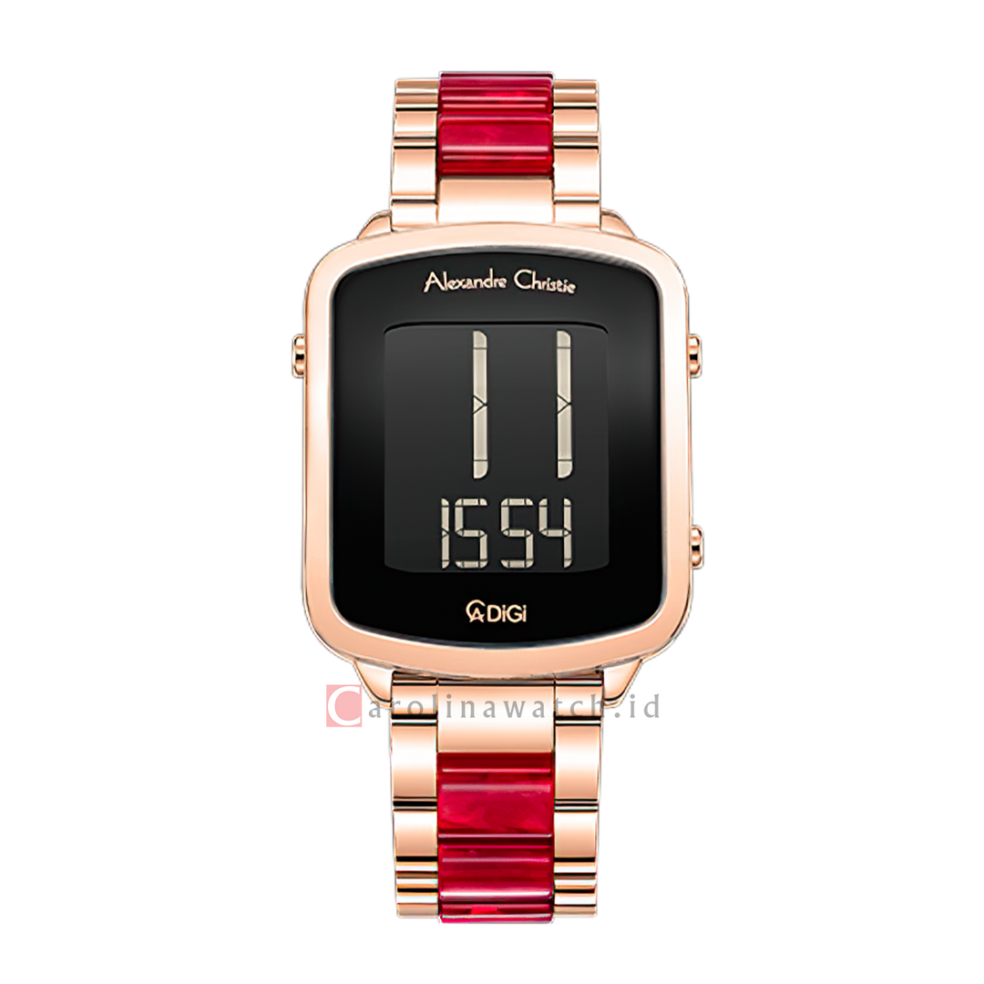 Jam Tangan Alexandre Christie DIGI AC 9381 LHBRGBADR Women Digital Dial Dual Tone Stainless Steel Strap