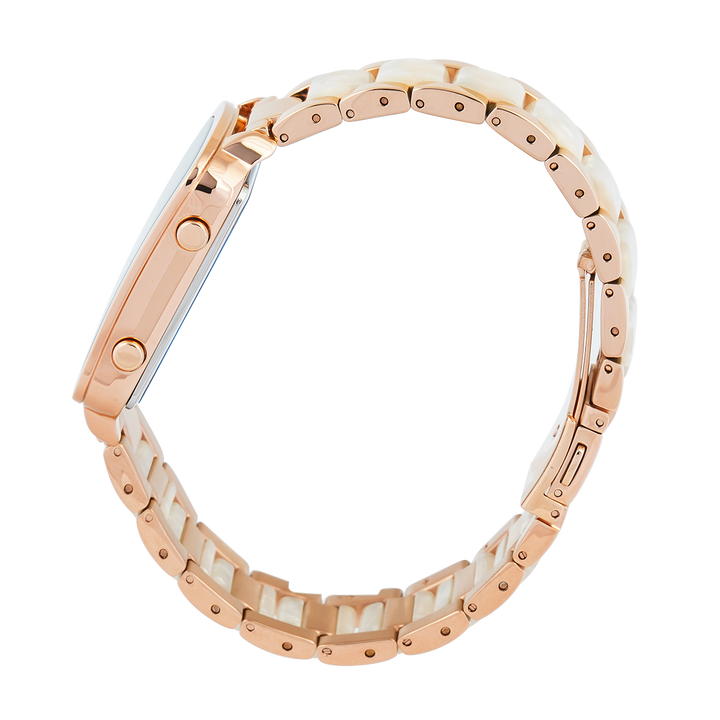 Jam Tangan Alexandre Christie DIGI AC 9381 LHBRGBAIV Women Digital Dial Dual Tone Stainless Steel Strap