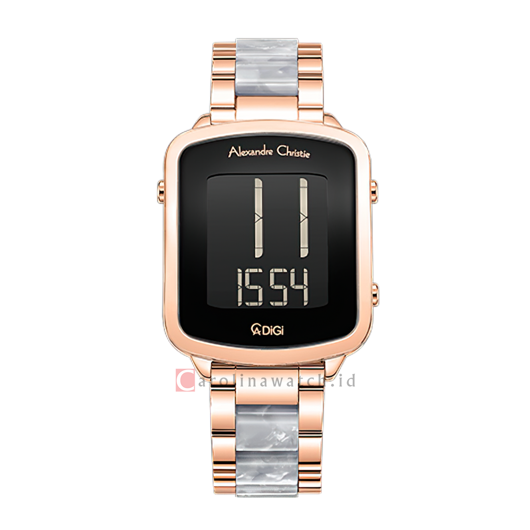 Jam Tangan Alexandre Christie DIGI AC 9381 LHBRGBALB Women Digital Dial Dual Tone Stainless Steel Strap