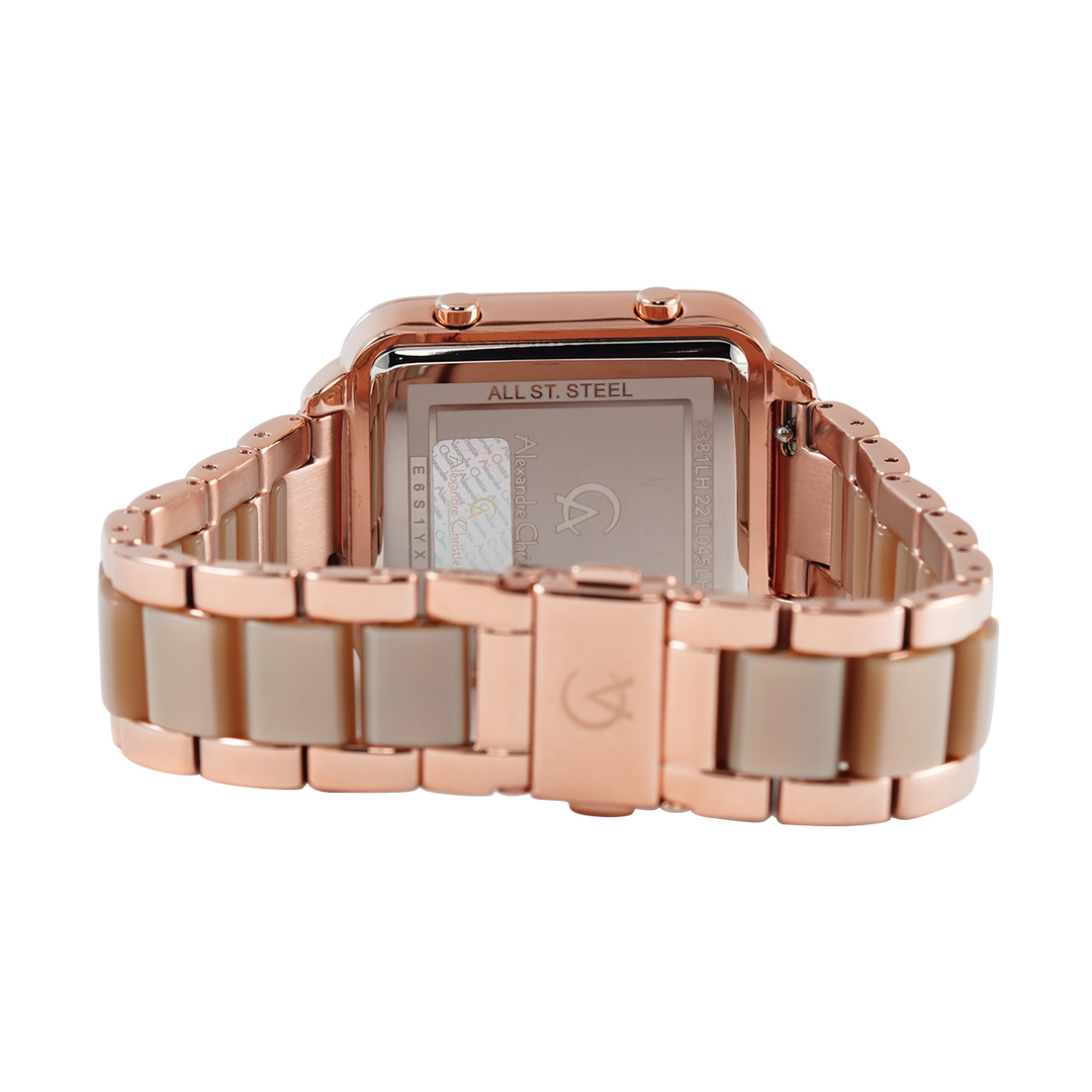 Jam Tangan Alexandre Christie AC 9381 LHBRGBALG Women Digital Dial Dual Tone Stainless Steel Strap + Extra Strap