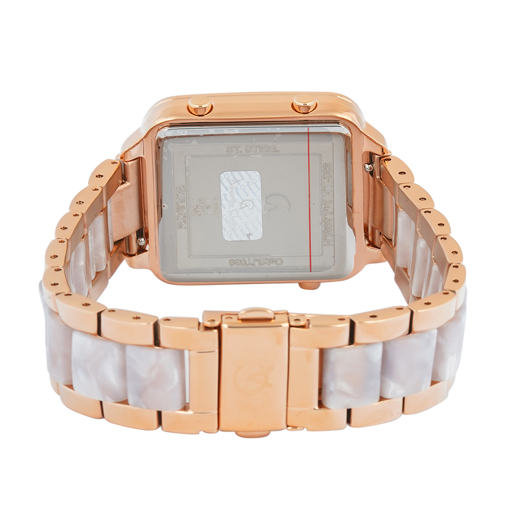 Jam Tangan Alexandre Christie DIGI AC 9381 LHBRGBALP Women Digital Dial Dual Tone Stainless Steel Strap