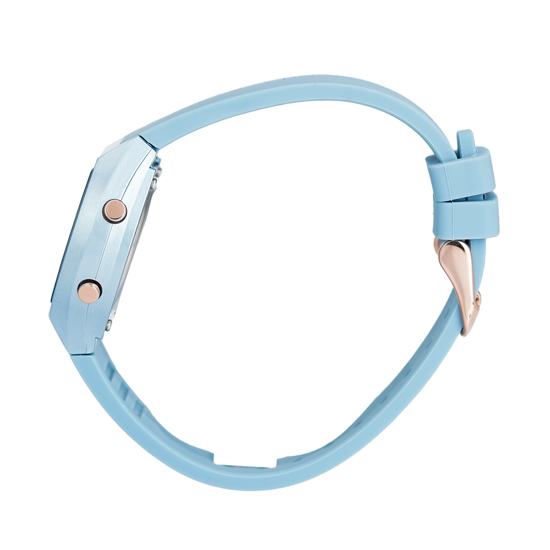 Jam Tangan Alexandre Christie Digi AC 9384 LHRRGLB Women Digital Dial Light Blue Rubber Strap
